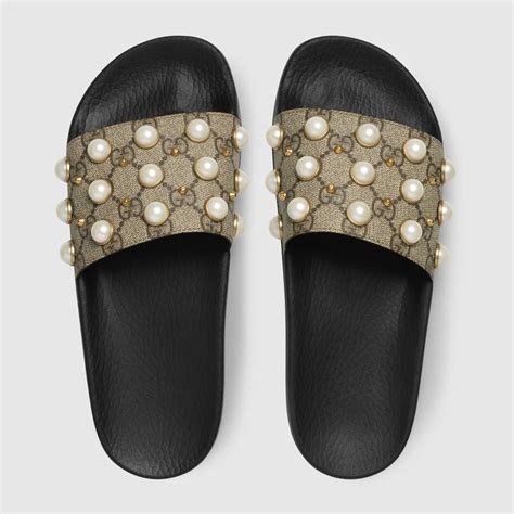 gucci pearl slides fake|gucci slides clearance.